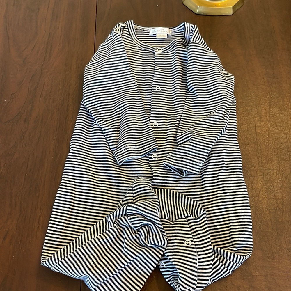 Kissy Kissy 6-9 M Navy/white striped footie